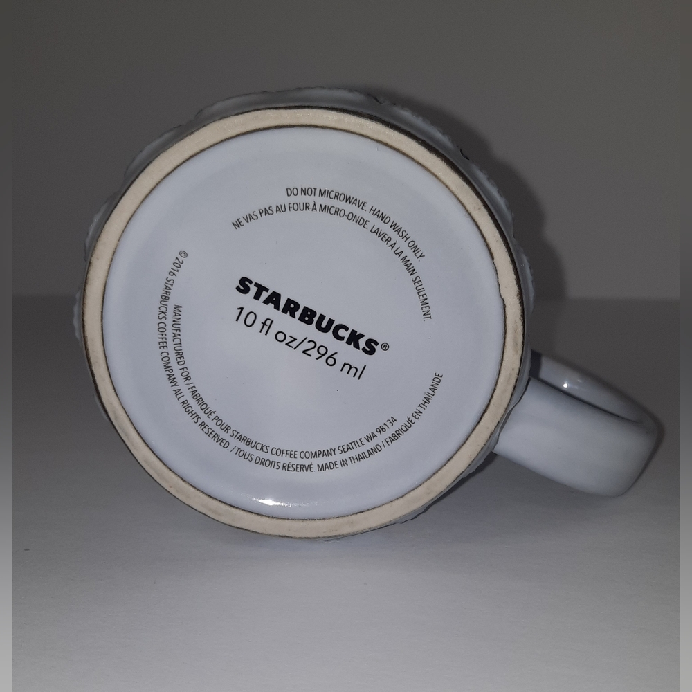 Starbucks | Anniversary White Gold Scales  Ceramic Handle Mugs 10oz Set of 4